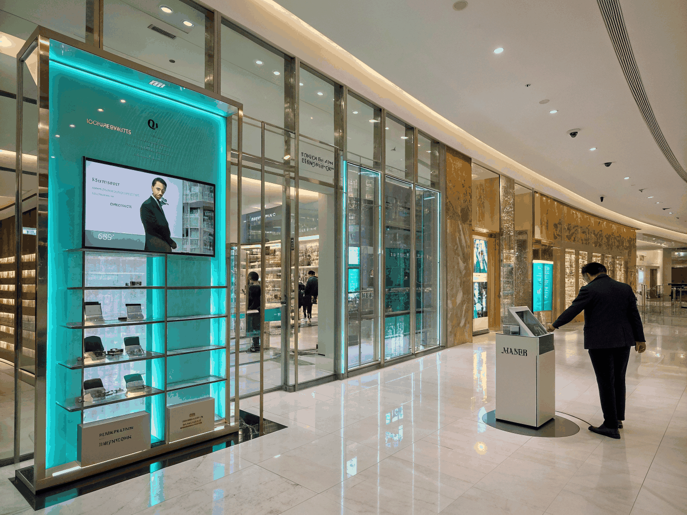 Modern retail environment with digital integration