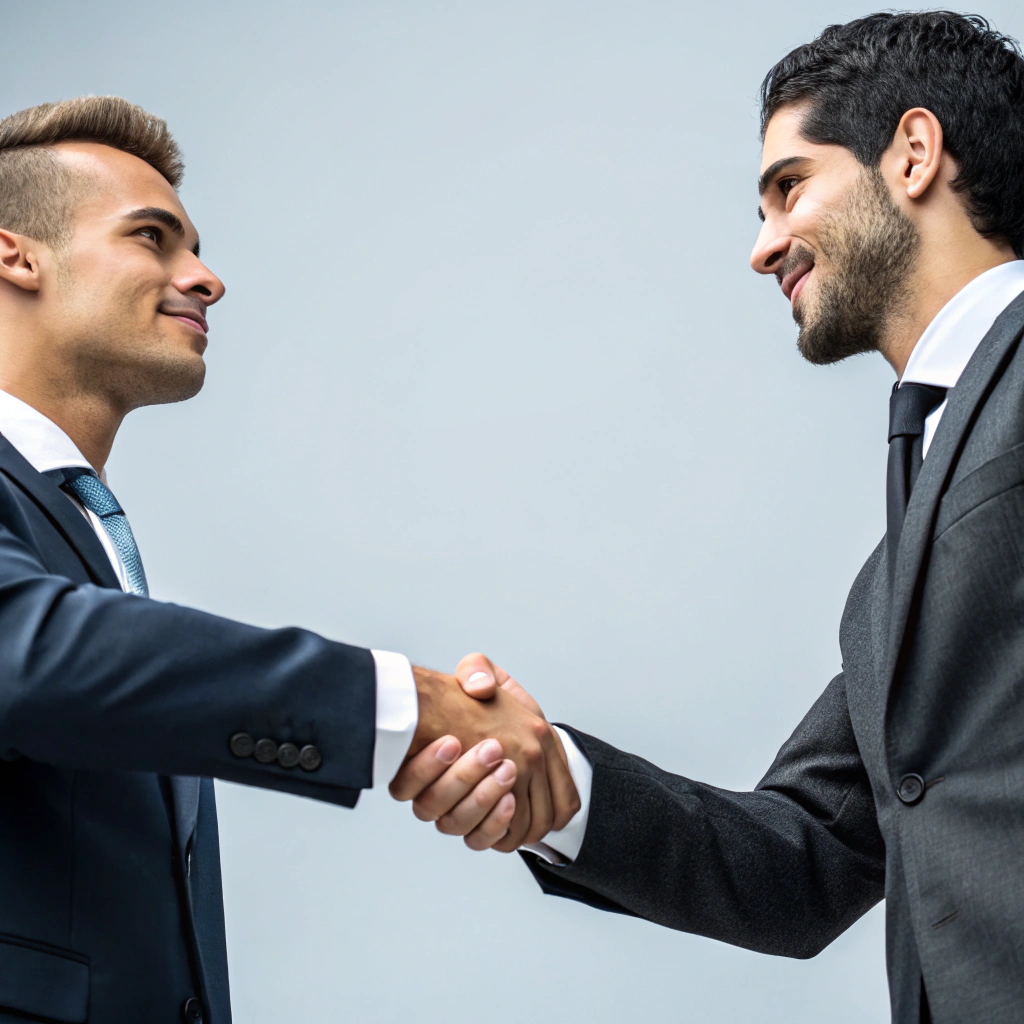Professional handshake representing strategic partnership